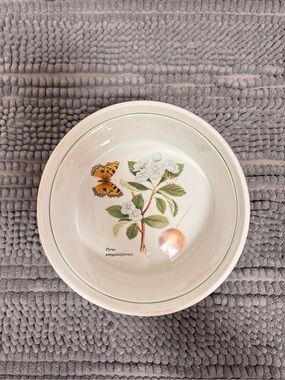 Vintage Limoges France Le Faune Botanical Porcelain Baking Dish - White & Green